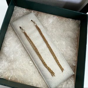 14K GOLD LINEAR DROP EARRINGS